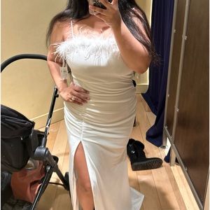 White engagement/reception dress